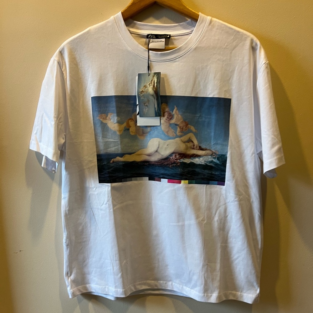 Zara White Tee with Birth of Venus  Print - Picture 3 of 5